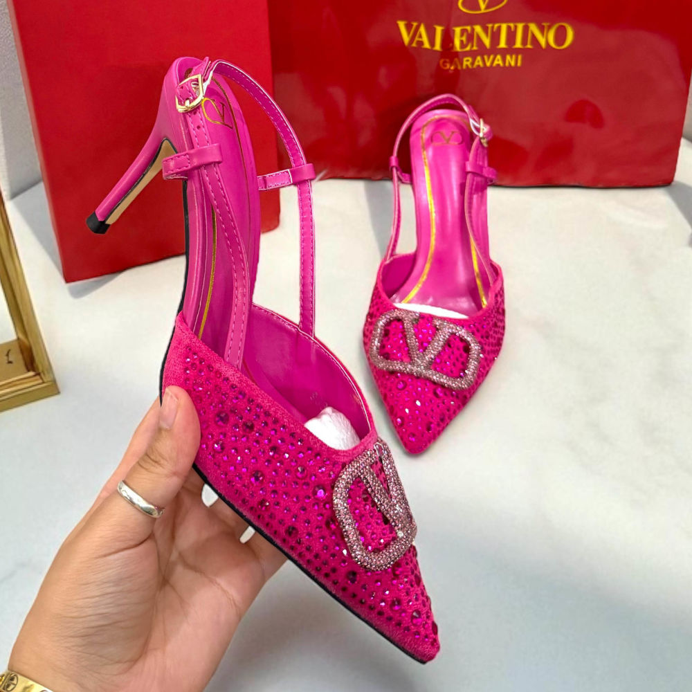 Valentino Pink Premium Quality Heels Sandals-1
