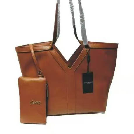 YSL Y Large Brown Tote Bag-4