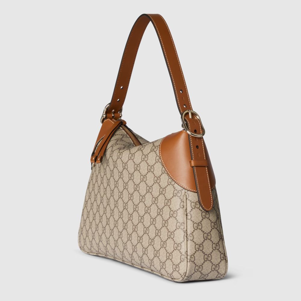 Gucci Emblem Nude Shade With White Contrast Bag-2