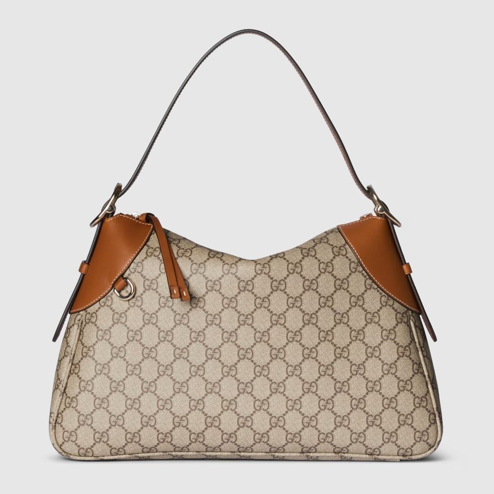 Gucci Emblem Nude Shade With White Contrast Bag-1