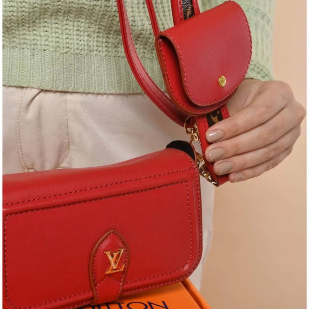 Louis Vuitton LV Canta Officer Red Pochette Bag-1