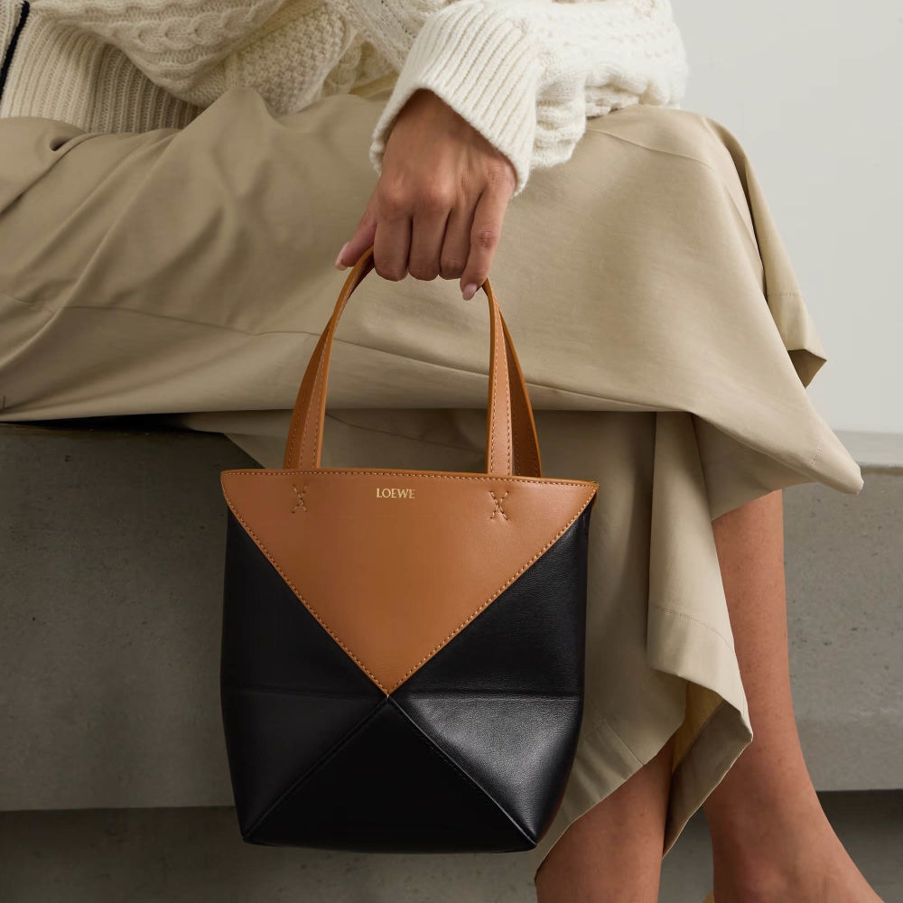 Loewe Puzzle Fold Black Tote Bag-2