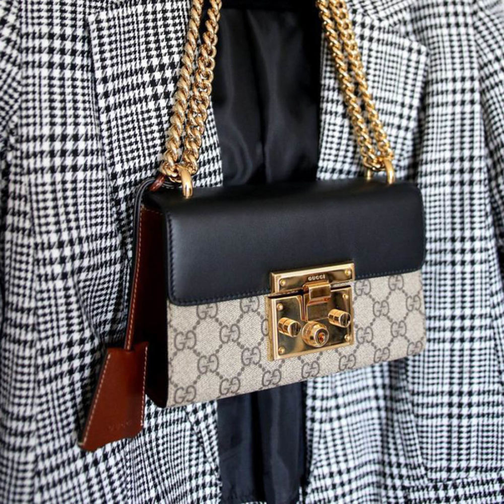 Gucci Beige GG Signature Padlock Bag-2