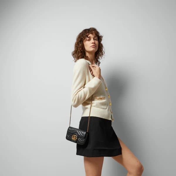 Gucci Black Super Mini Marmont Bag-11