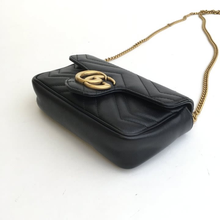 Gucci Black Super Mini Marmont Bag-6