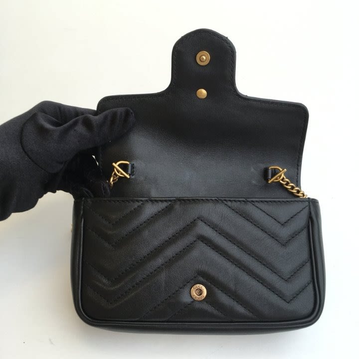 Gucci Black Super Mini Marmont Bag-8