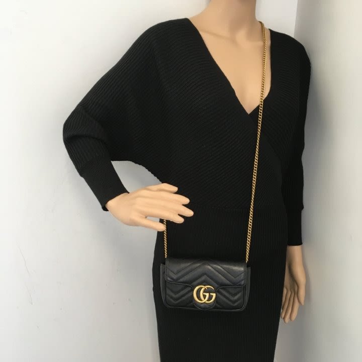 Gucci Black Super Mini Marmont Bag-9