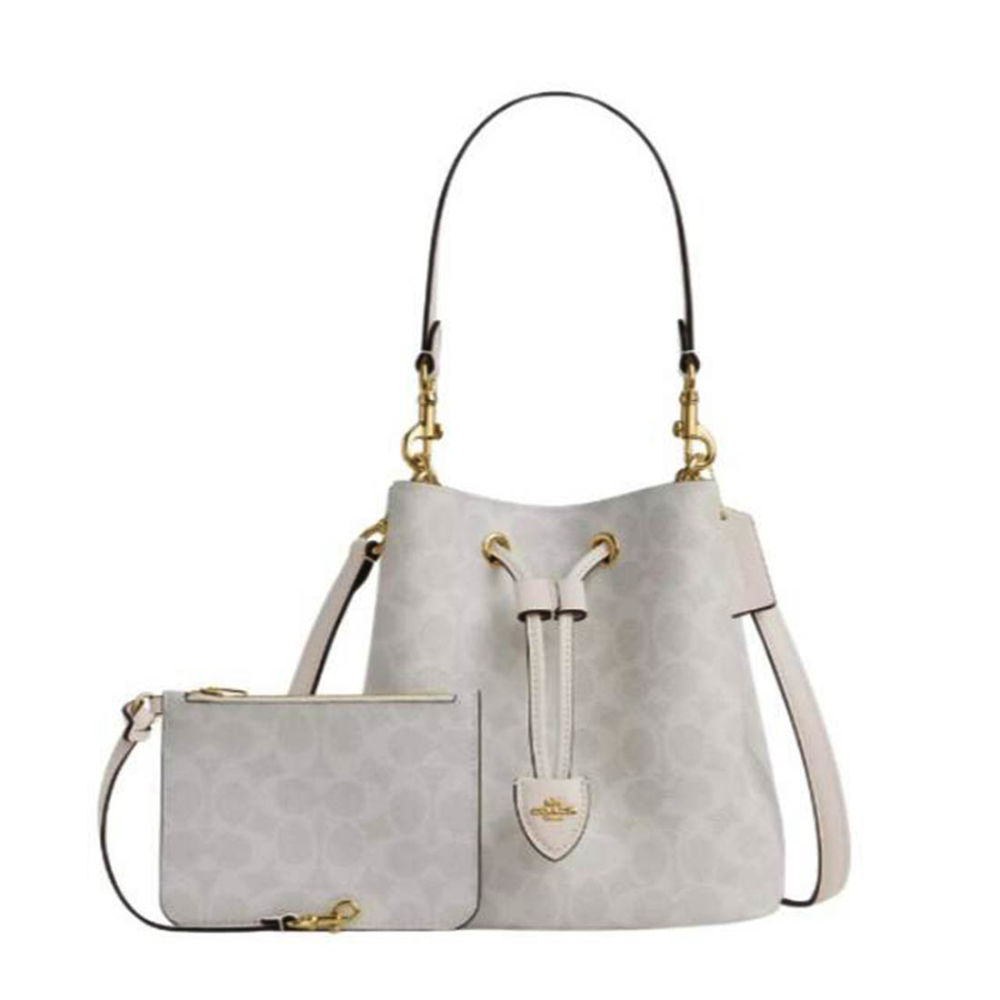 Coach Rowan Bucket White Tote Bag-2