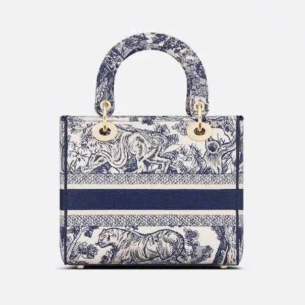 Dior Embroidered Blue Lady D-Lite Handbag-2