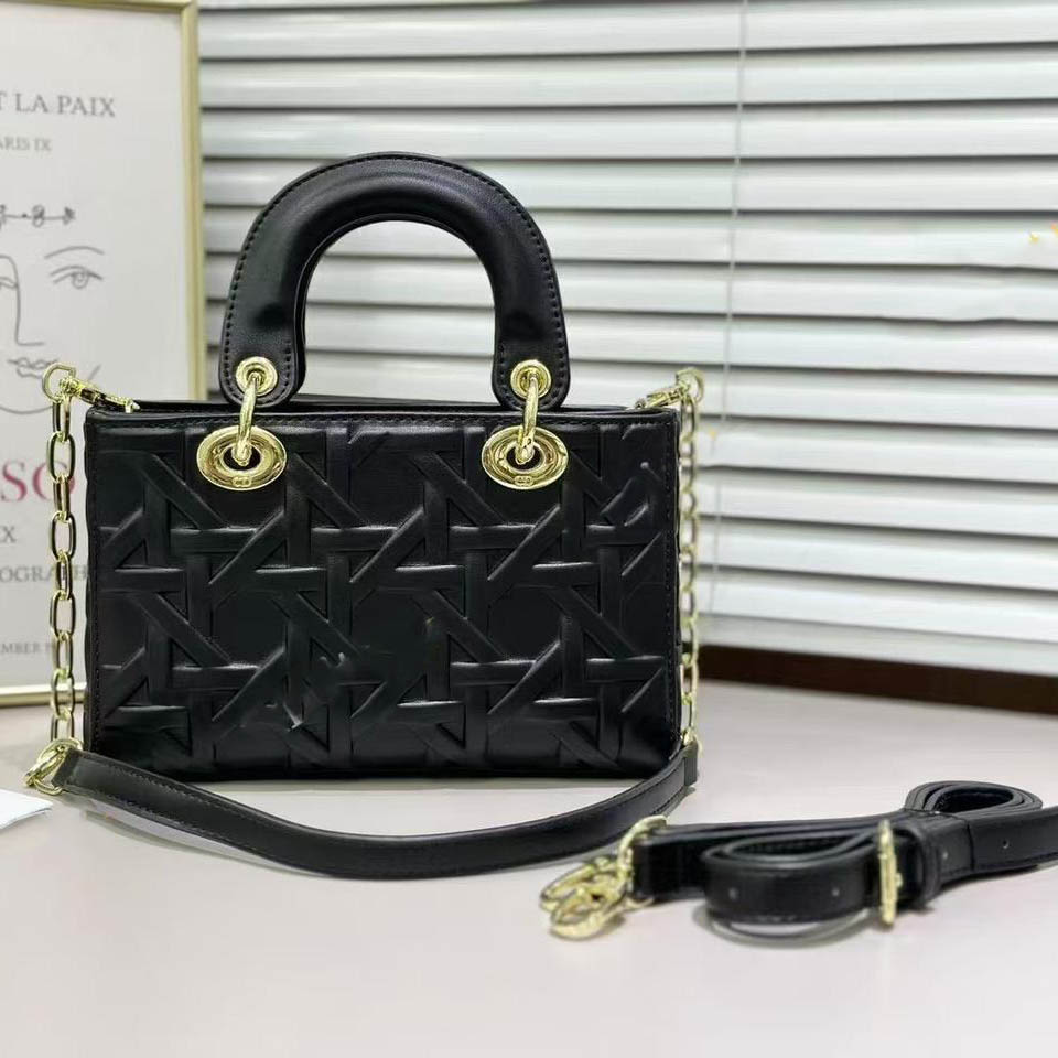Lady Dior D-Joy Graphic Black Handbag-thumb-0