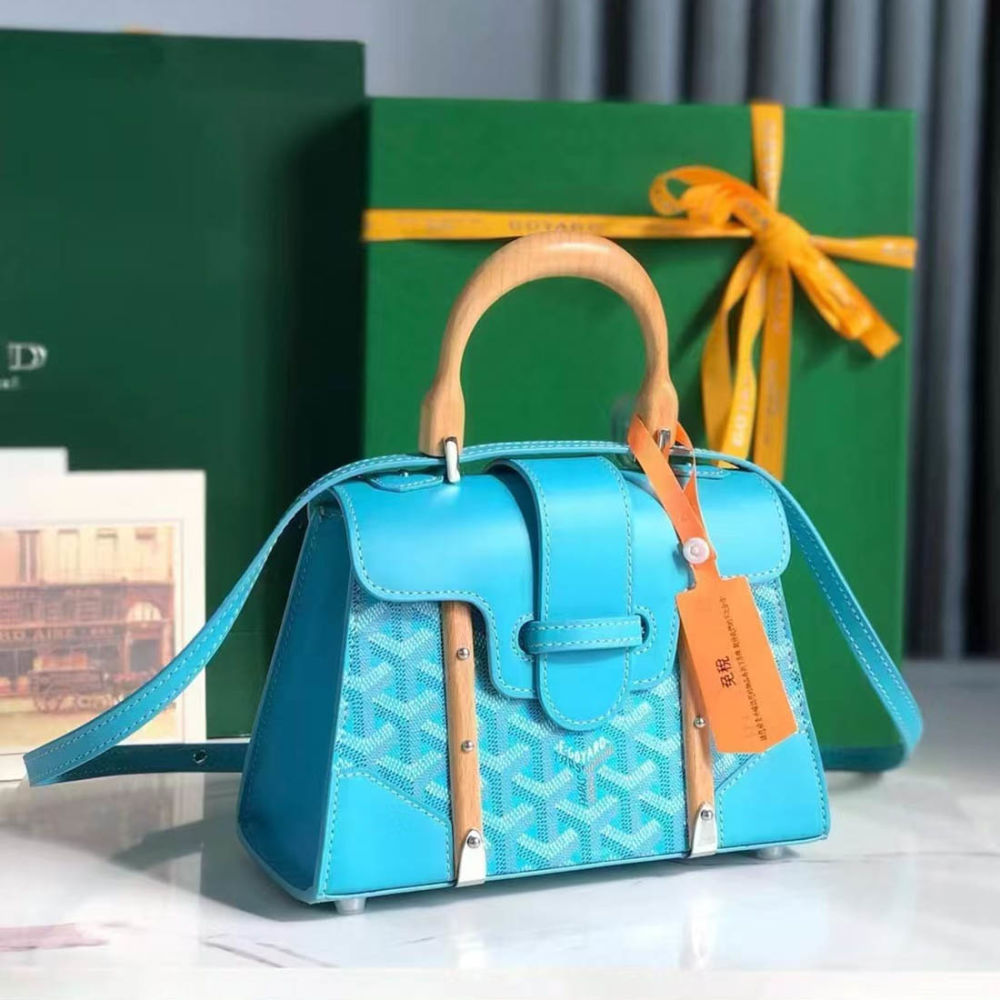 Goyard Saigon PM Small Blue Tote Bag-thumb-0