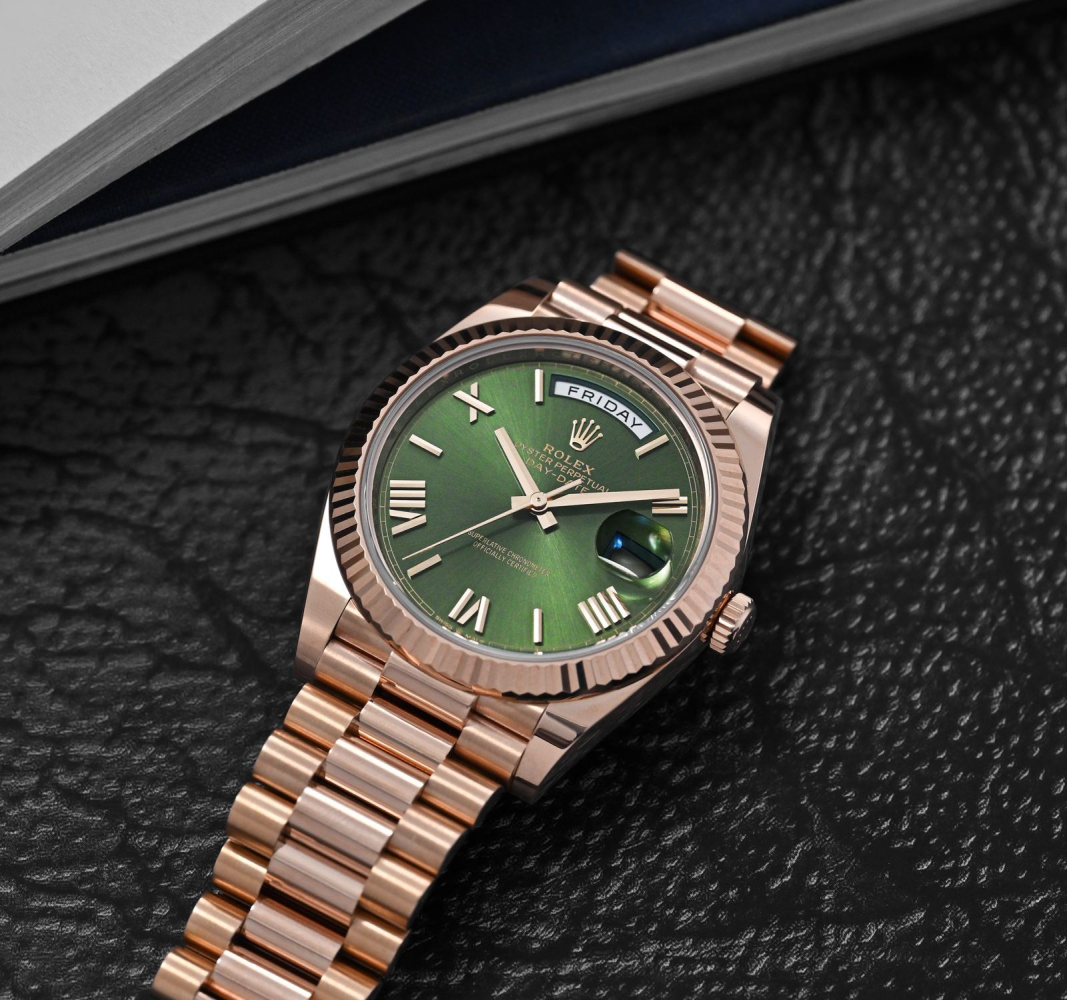 Rolex Day-Date 40 Oyster Green Dial Mens Watch 228235-1