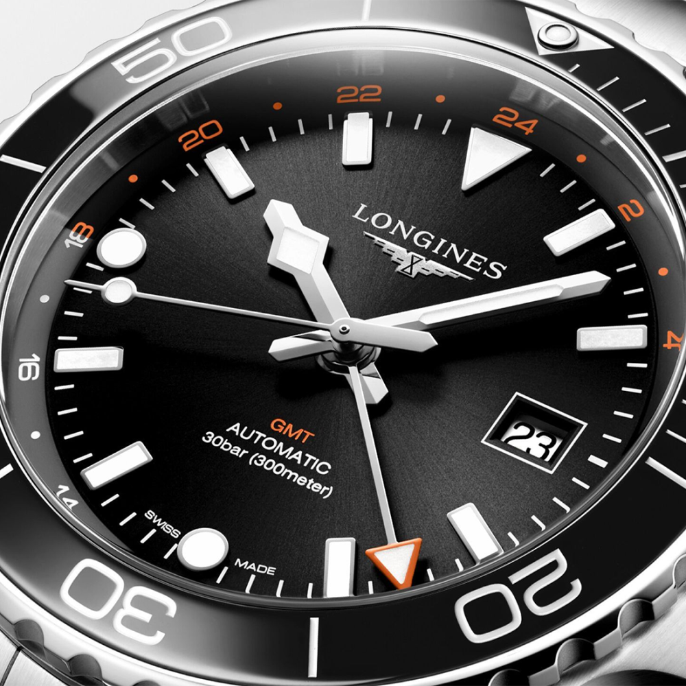 Longines HydroConquest GMT Automatic Black Dial Watch L3.890.4.56.6-2