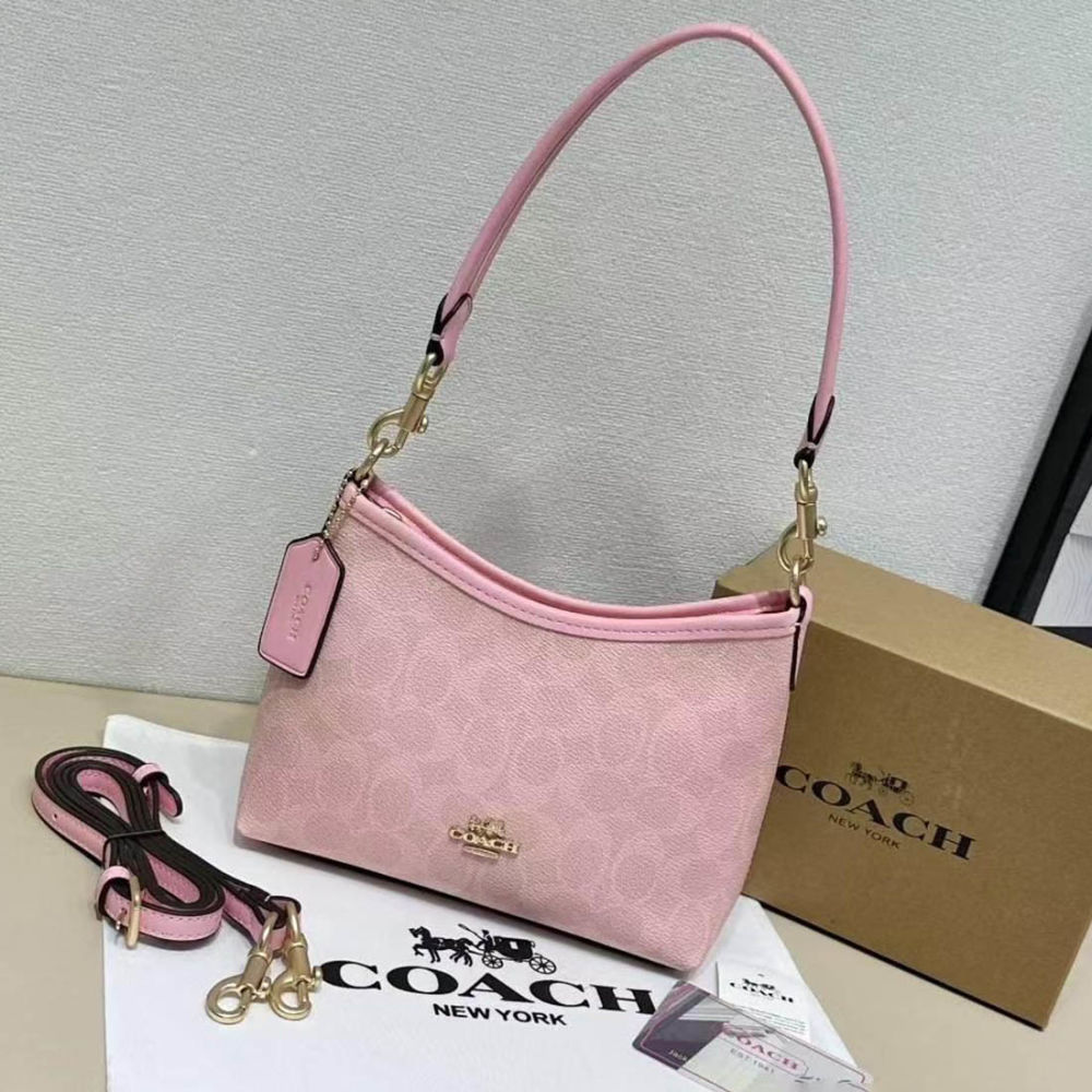 Coach Laurel Small Pink Hobo Bag-thumb-0