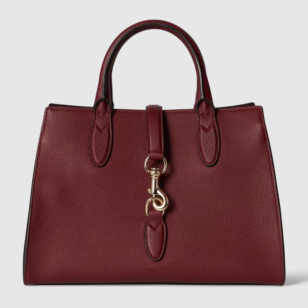 Gucci Hook Closure Wine Tote Bag-7
