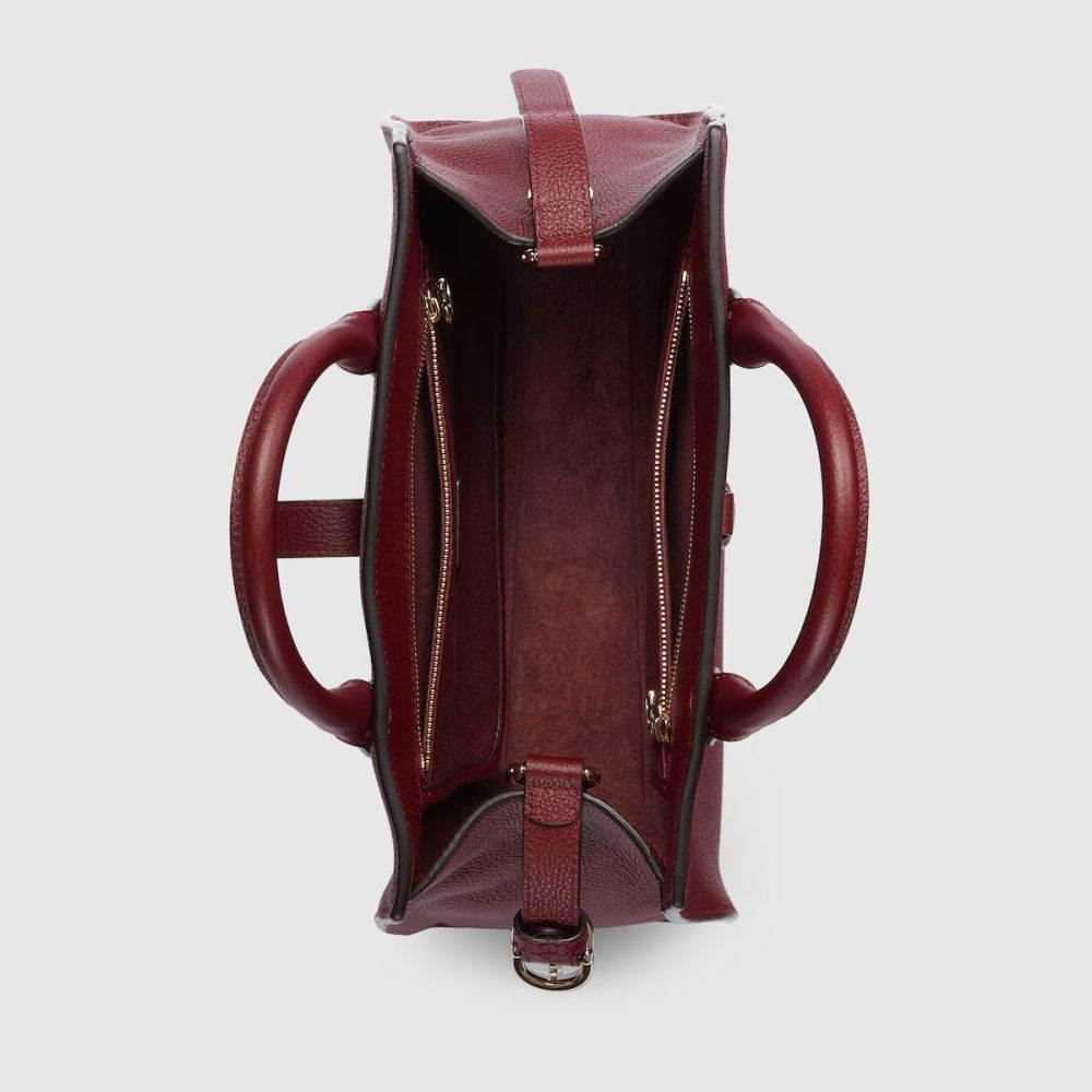 Gucci Hook Closure Wine Tote Bag-4