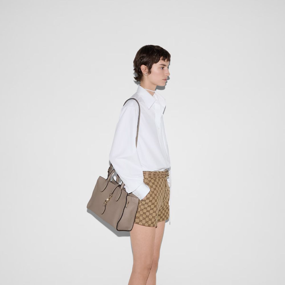 Gucci Hook Closure Beige Tote Bag-8
