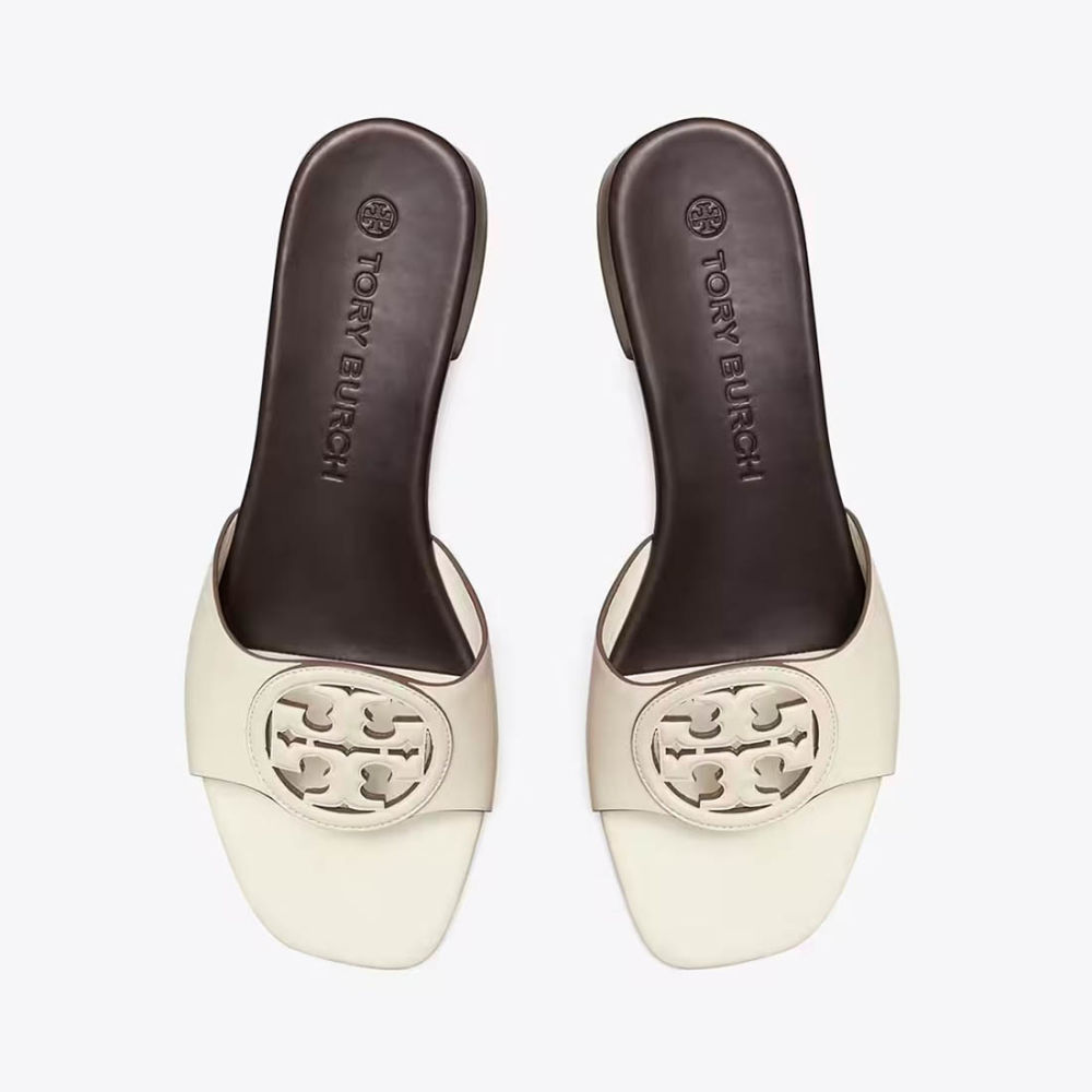 Tory Burch Bombé Miller White Slide Sandals-3