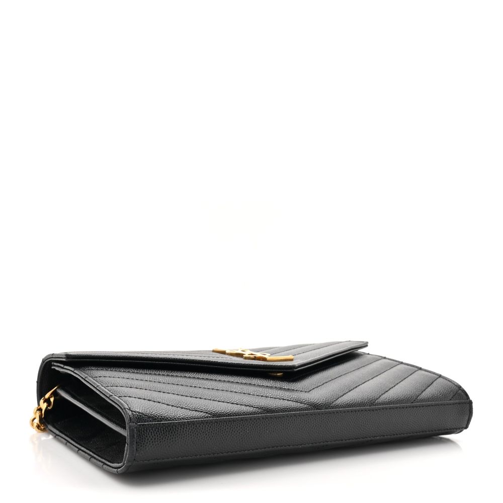 YSL Envelope Style Black Sling Bag-2