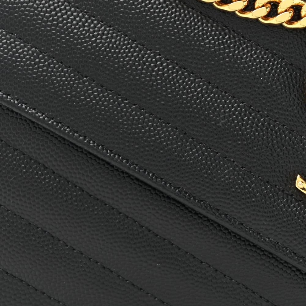 YSL Envelope Style Black Sling Bag-6