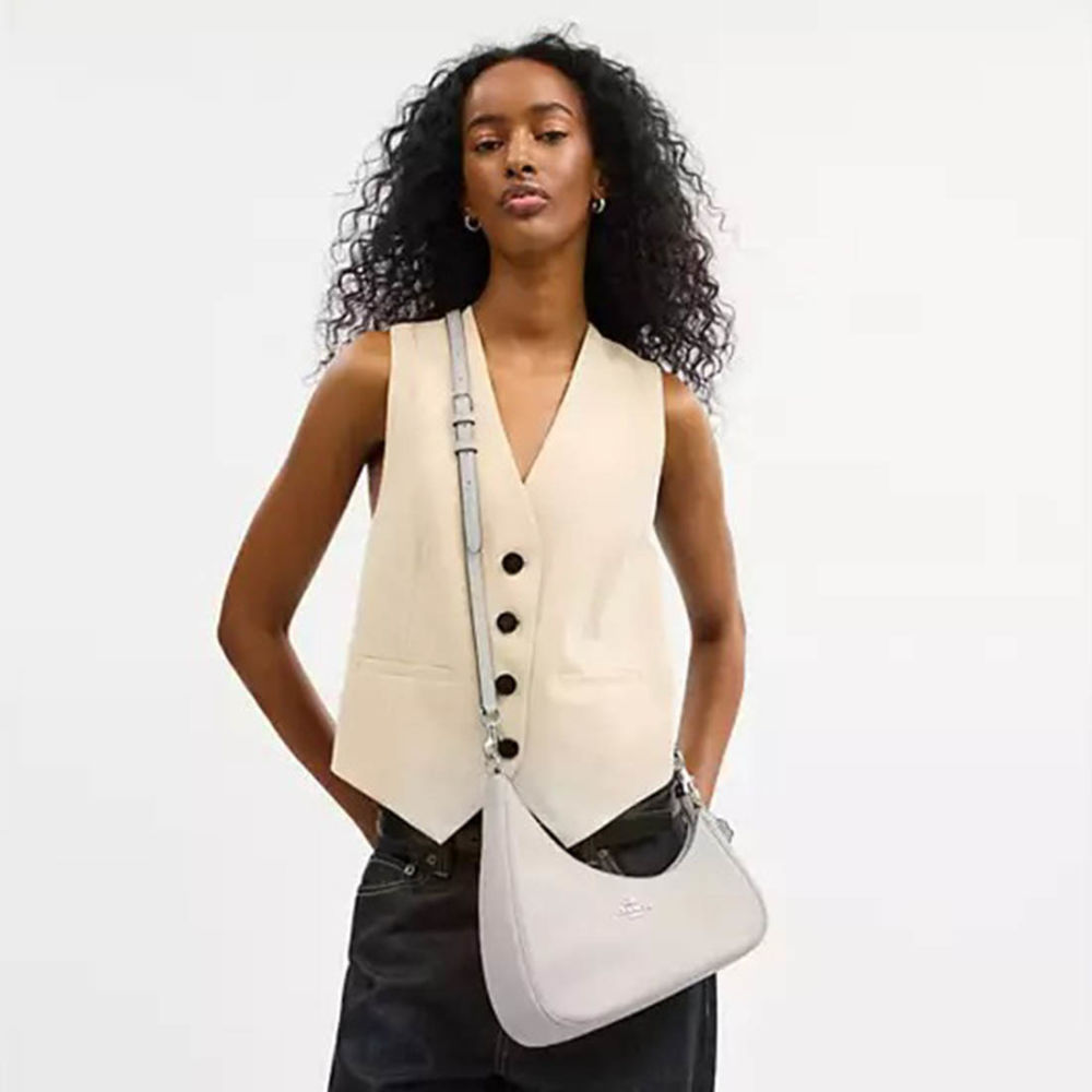 Coach Teri Twisted White Shoulder Bag-4