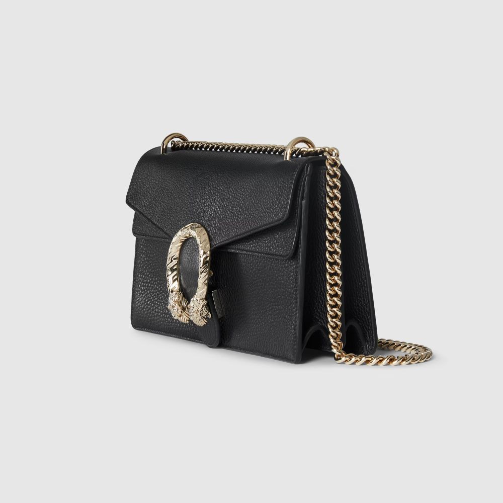Gucci Crystal Dragon Black Leather Crossbody Bag-2
