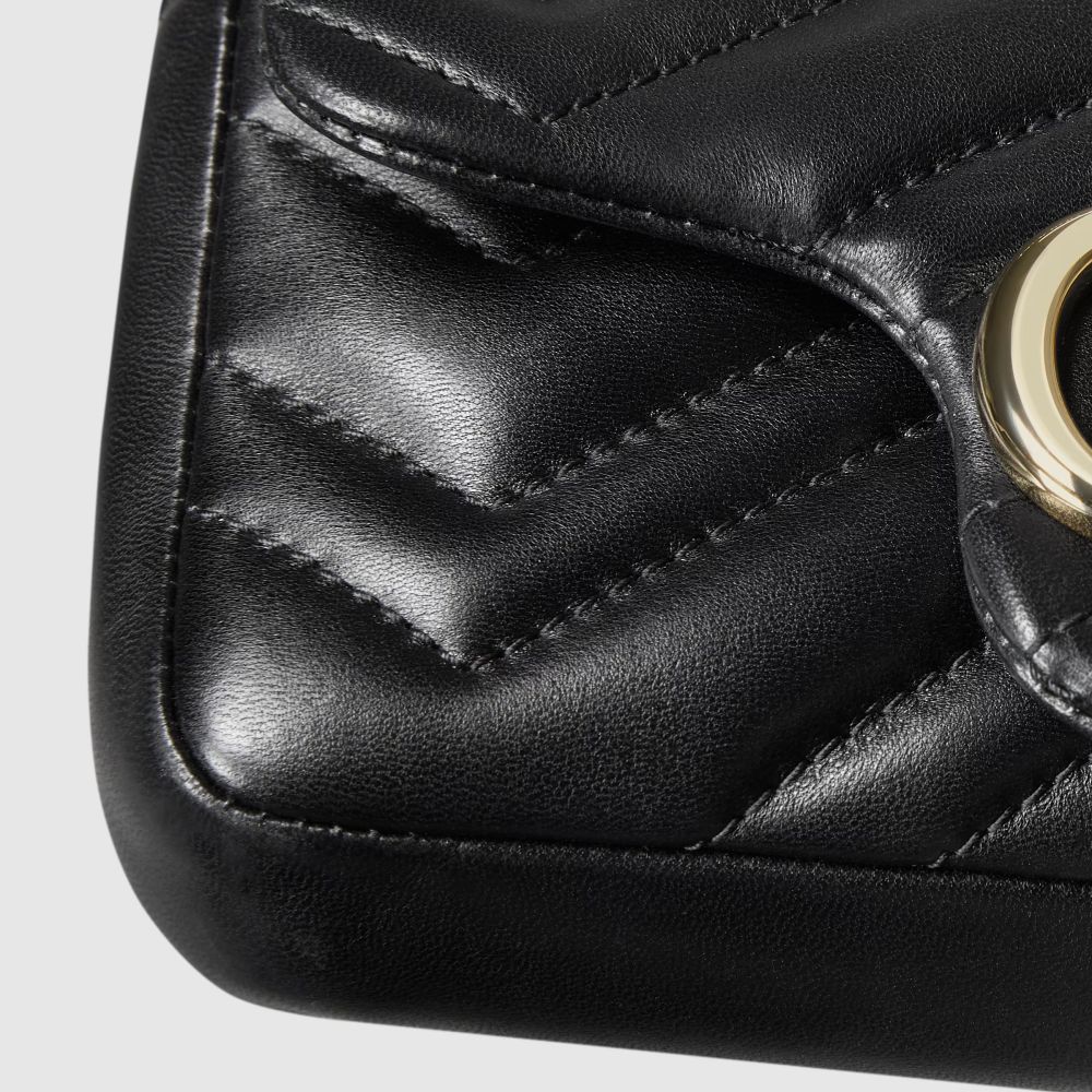 Gucci Matelasse Super Mini GG Black Marmont Bag-thumb-5