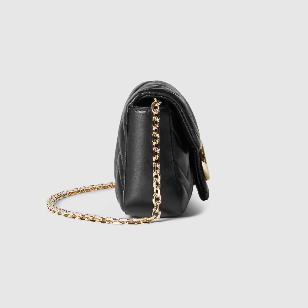 Gucci Matelasse Super Mini GG Black Marmont Bag-thumb-3