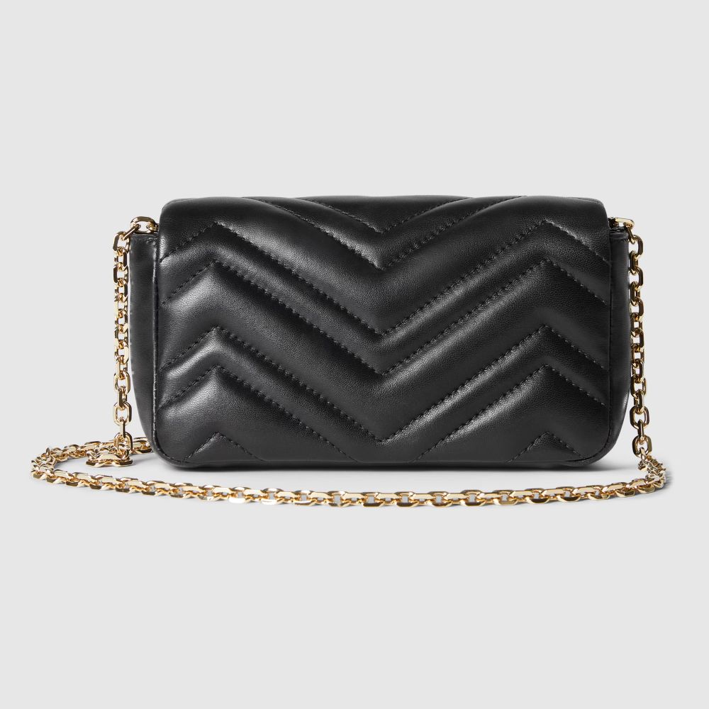 Gucci Matelasse Super Mini GG Black Marmont Bag-thumb-2