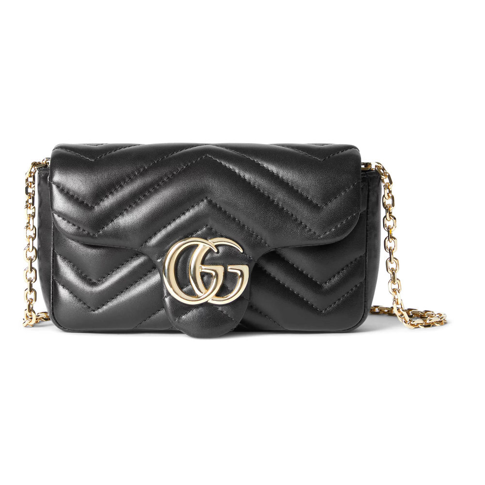 Gucci Matelasse Super Mini GG Black Marmont Bag-thumb-0