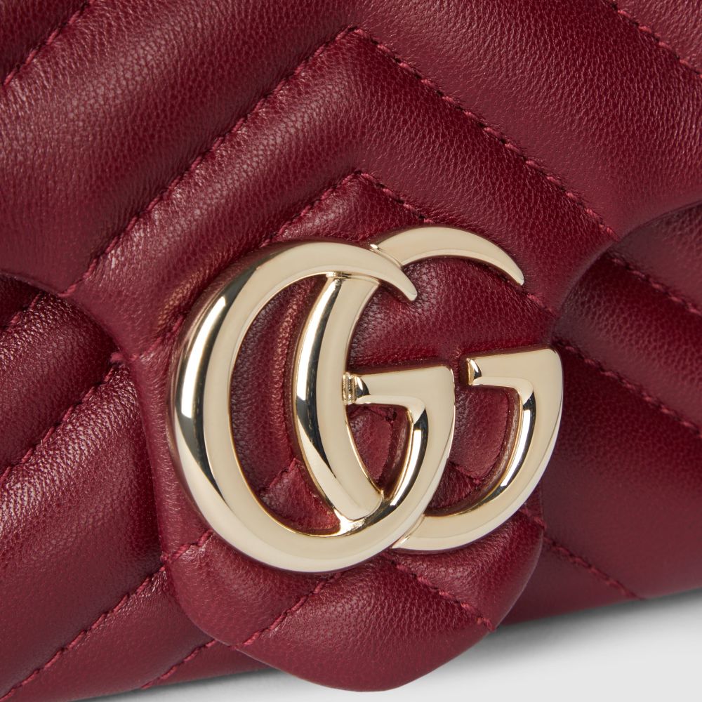 Gucci Matelasse Super Mini GG Wine Marmont Bag-thumb-4