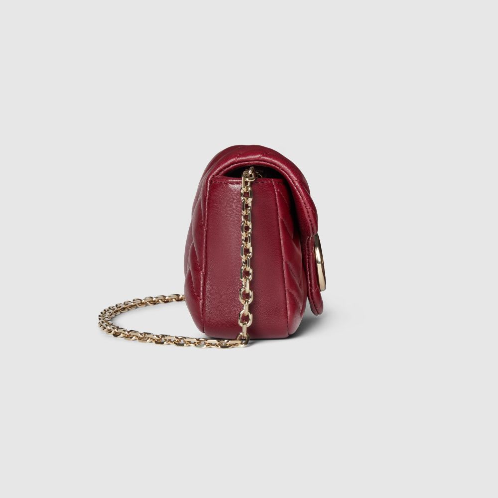 Gucci Matelasse Super Mini GG Wine Marmont Bag-thumb-3