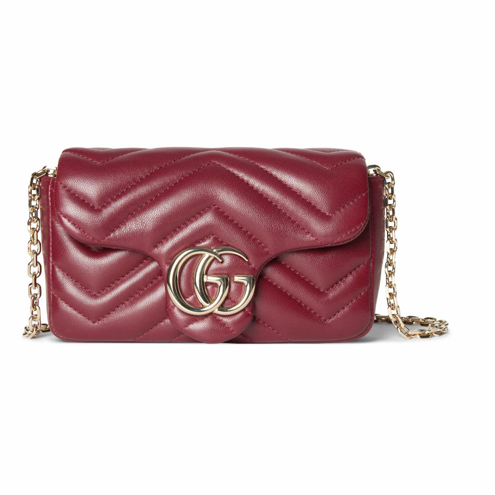 Gucci Matelasse Super Mini GG Wine Marmont Bag-thumb-0