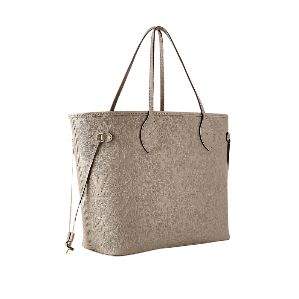 Louis Vuitton Solid Shades Embossed Neverfull Beige Tote Bag-1