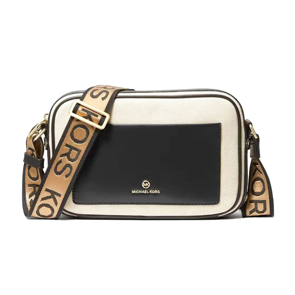 Michael Kors Maeve White & Black Crossbody Sling Bag-thumb-0