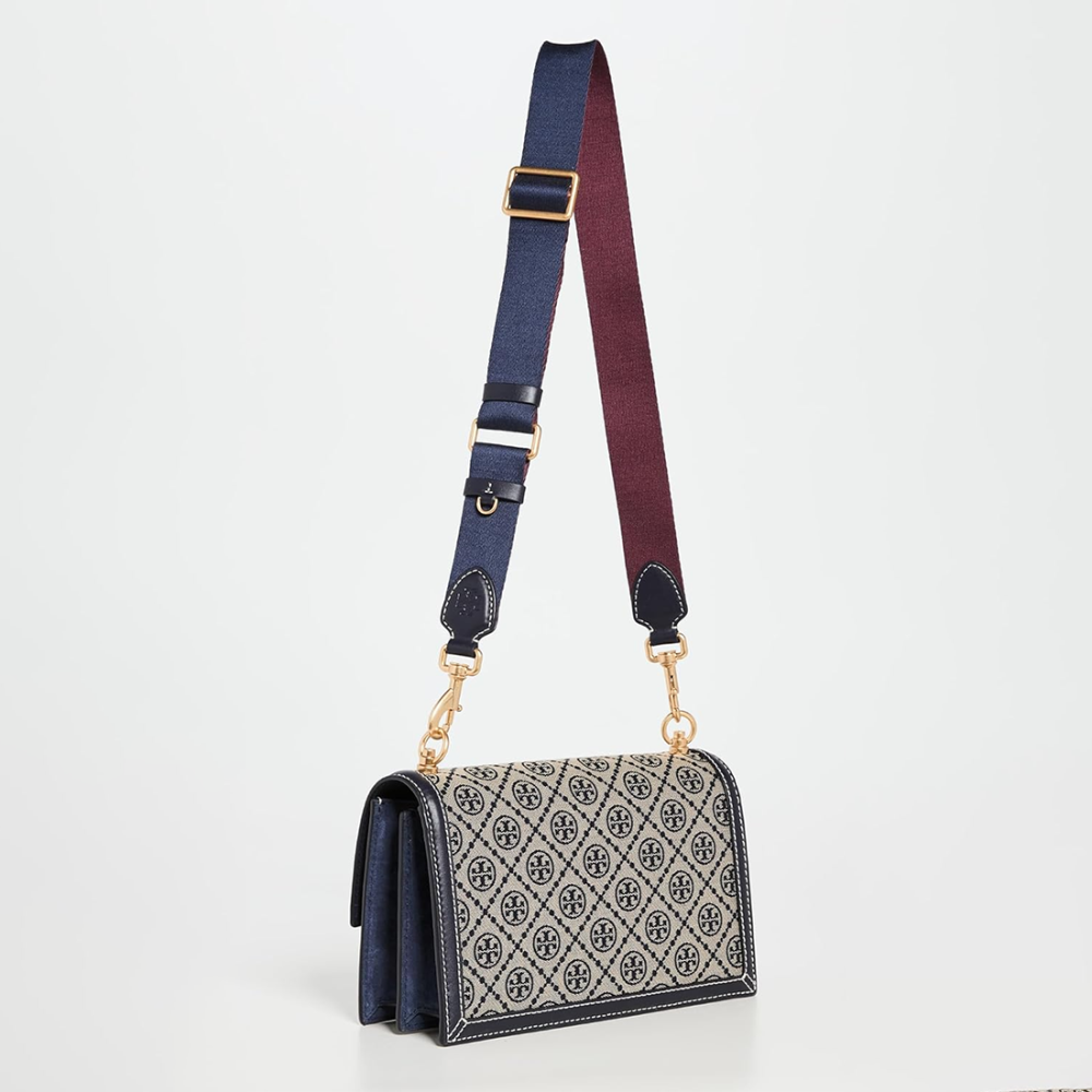 Tory Burch Signature Jacquard Black Shoulder Bag-1