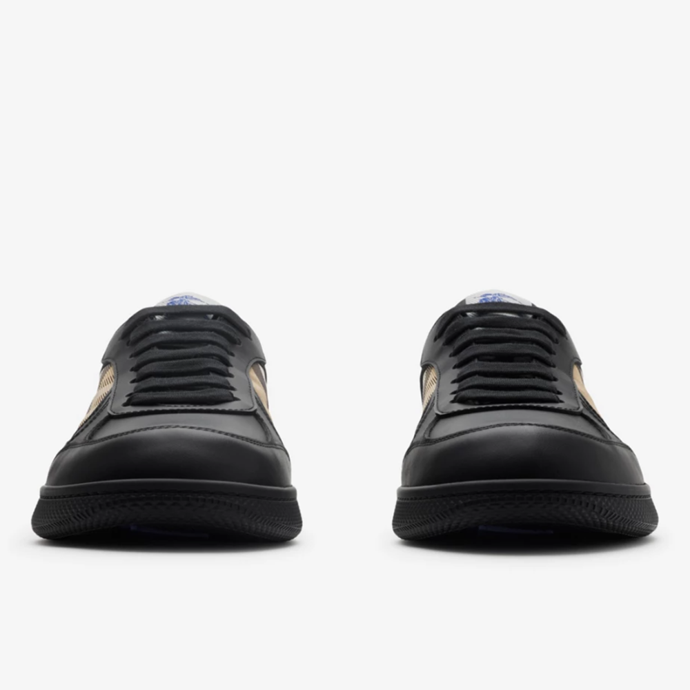 Burberry Terrace Leather and Check Sneakers-5