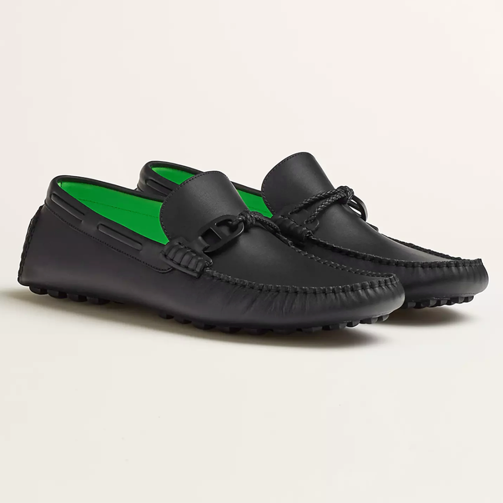 Hermes Black Premium Quality Loafers-thumb-0