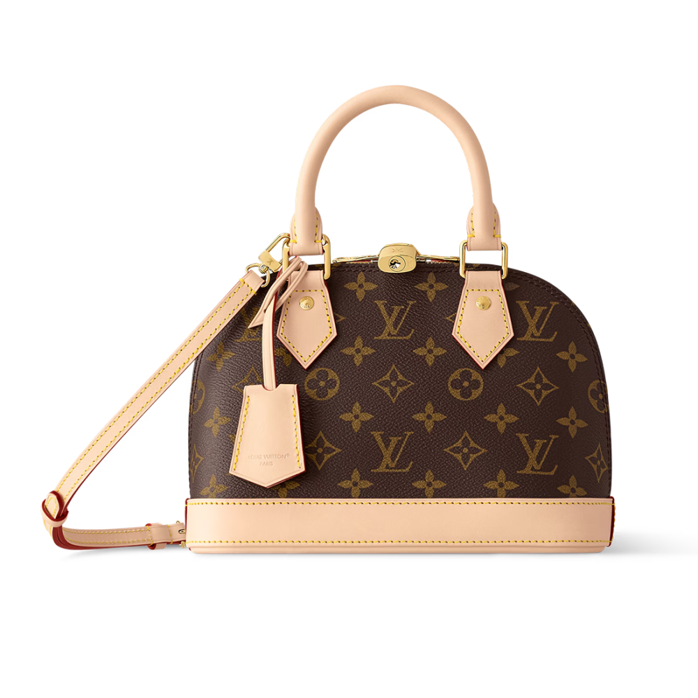 Louis Vuitton Alma Brown & Cream Shoulder Bag-thumb-0