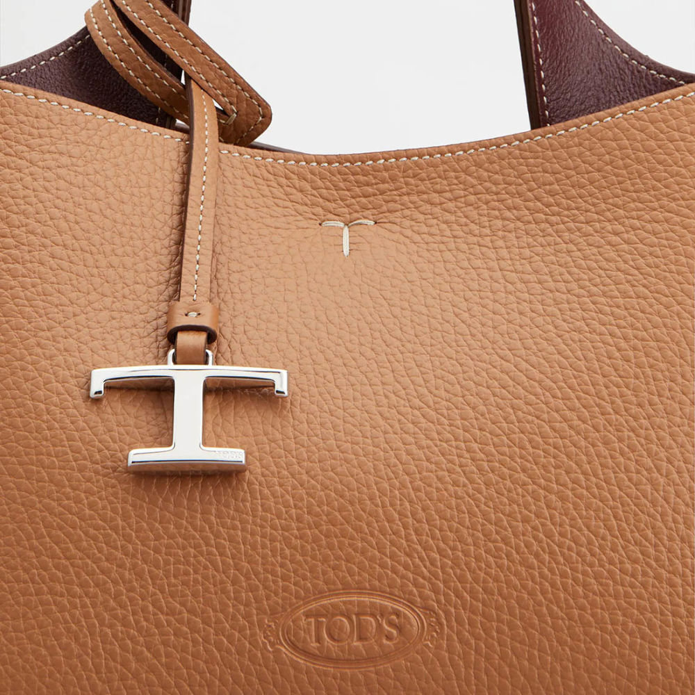Tod's Boston Brown Leather Tote Bag-thumb-3