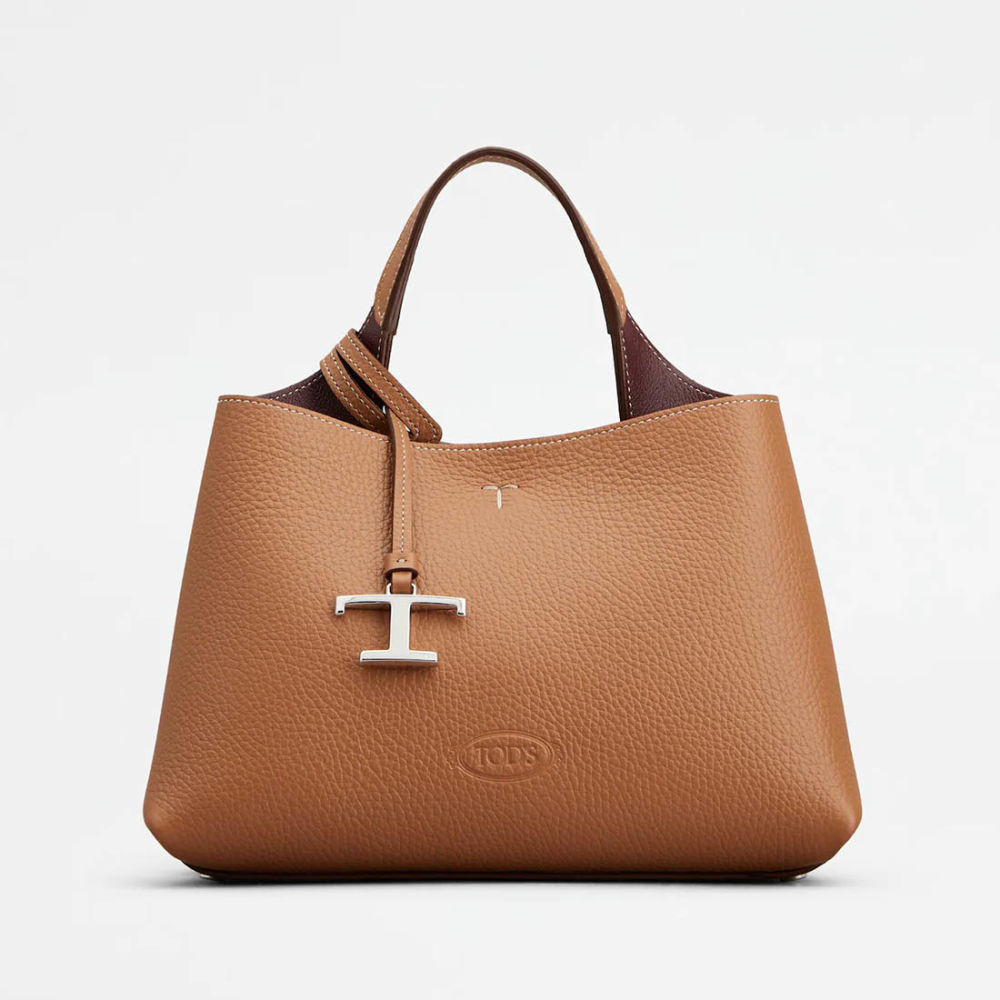 Tod's Boston Brown Leather Tote Bag-thumb-0