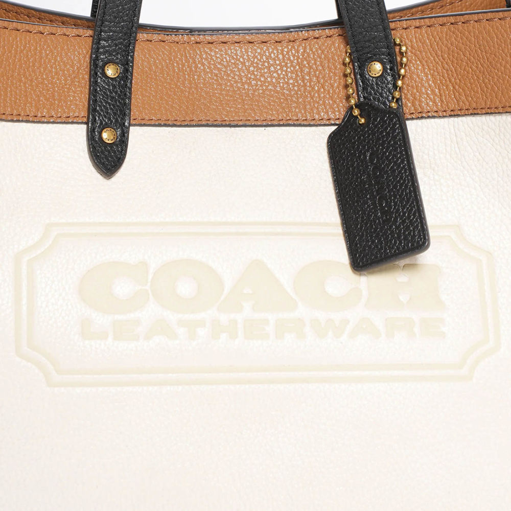Coach Field White & Brown Tote Bag-3