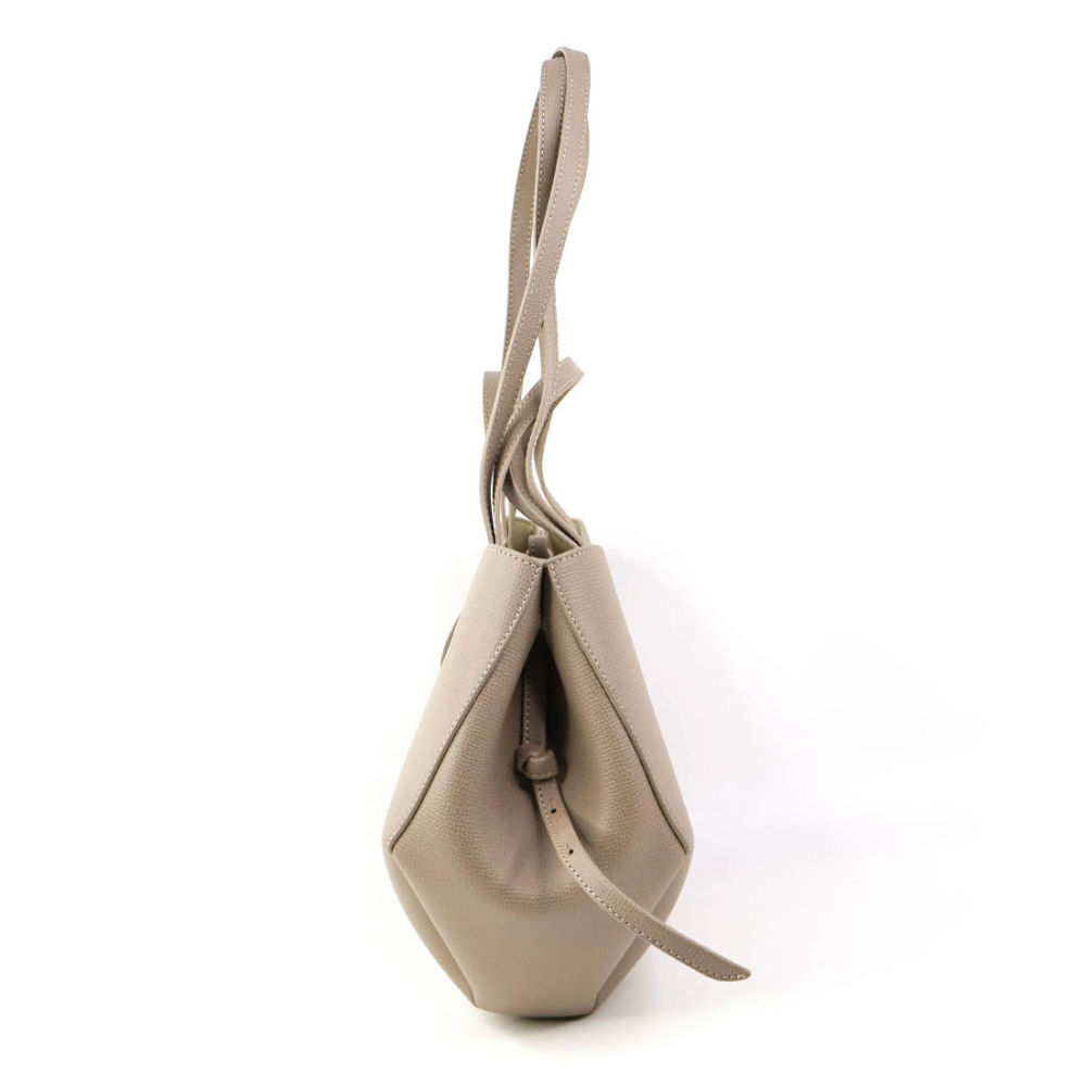 Polene Grained Beige Leather Tote Bag-3