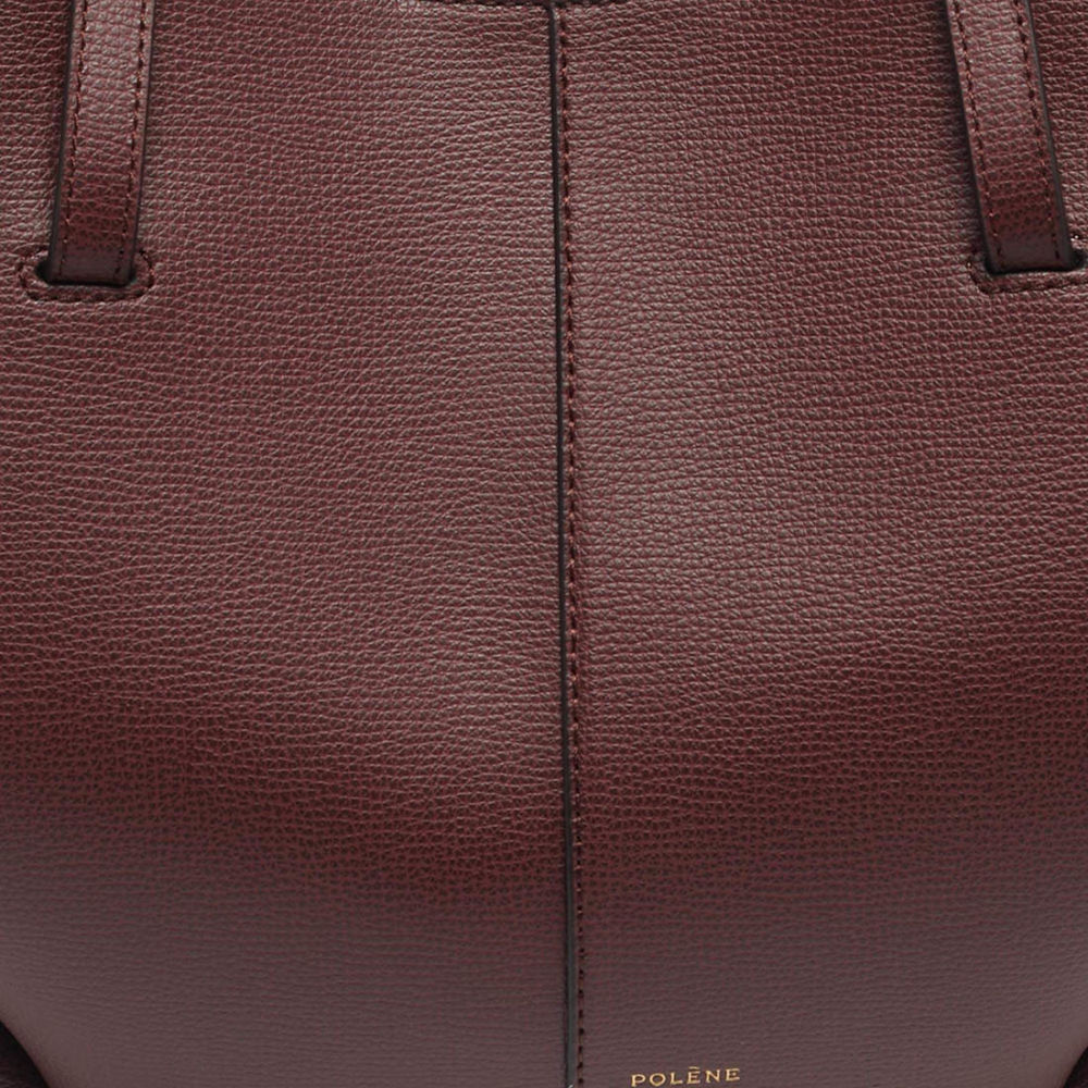 Polene Grained Wine Leather Tote Bag-5