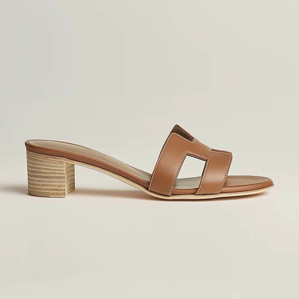 Hermes Oasis Brown Heel Sandal-1