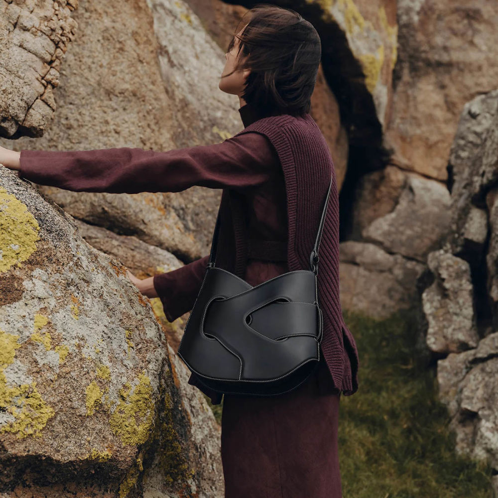 Polene Nodde Black Hobo Bag-5