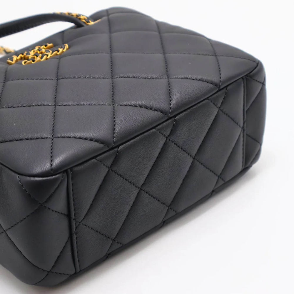 Chanel Small Black Bowling Bag-5