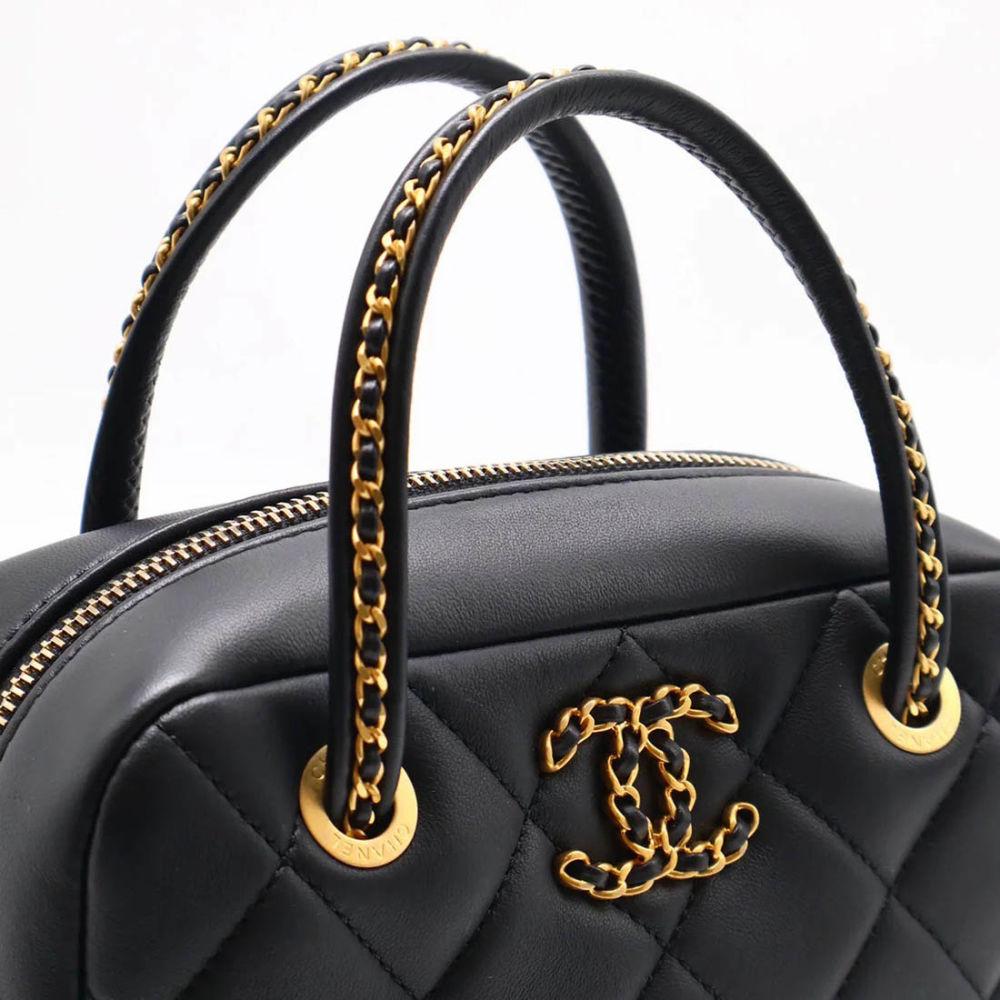 Chanel Small Black Bowling Bag-4