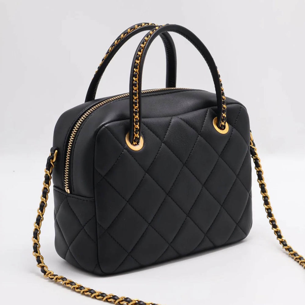 Chanel Small Black Bowling Bag-2