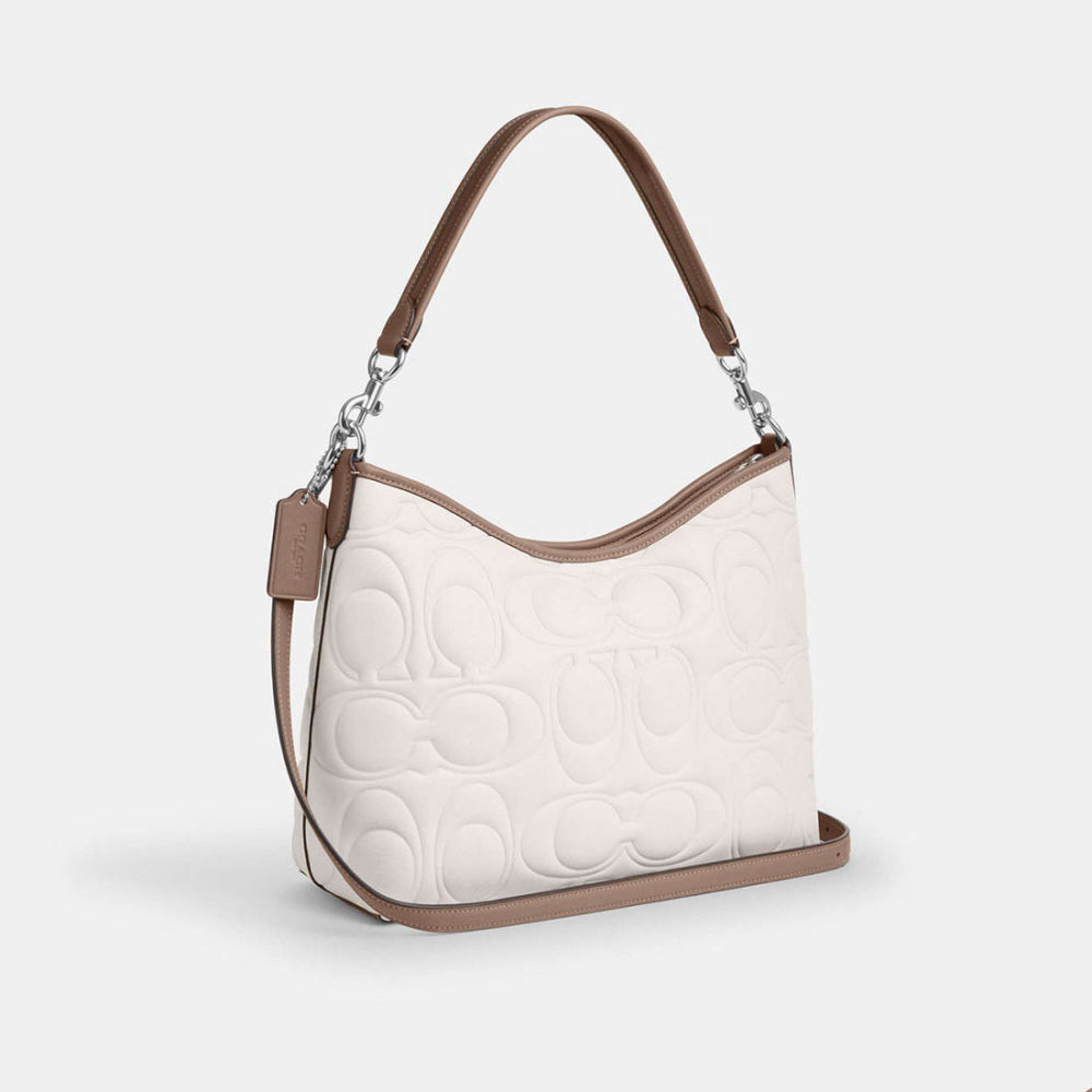 Coach Emboss Laurel White Hobo Bag-1